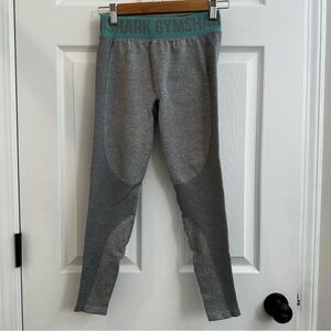 Gymshark Flex Leggings mid rise Charcoal Marl/Dusky Teal size small